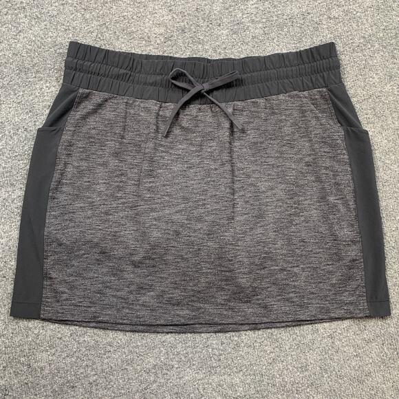 Athleta Skort Womens M Medium Grey Excursion Hybrid Performance Drawcord Pockets - Picture 2 of 13